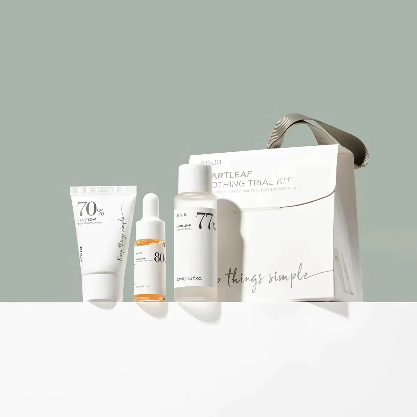 Heartleaf Trial Kit (ANUA) - Set de miniaturas Tónico 40ml + Loción 20ml + Ampoule 10ml + 2 Pads 2