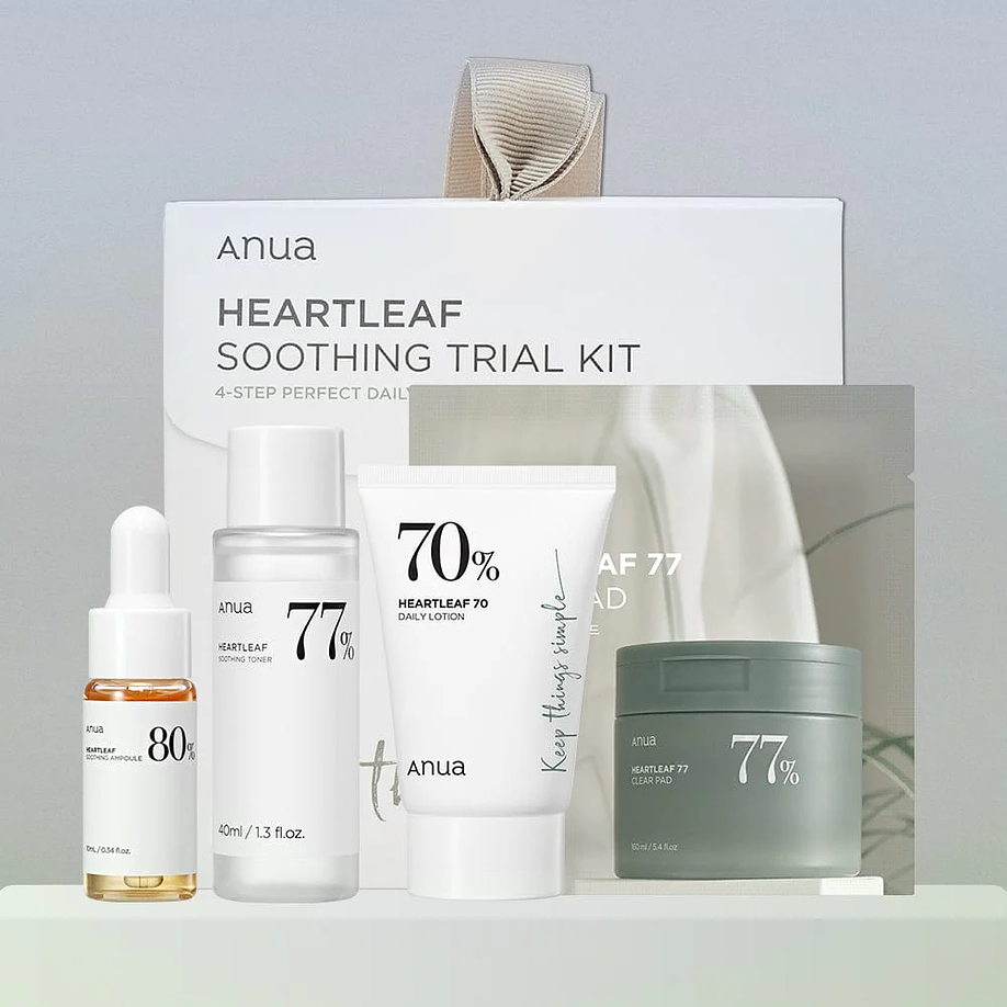 Heartleaf Trial Kit (ANUA) - Set de miniaturas Tónico 40ml + Loción 20ml + Ampoule 10ml + 2 Pads 3