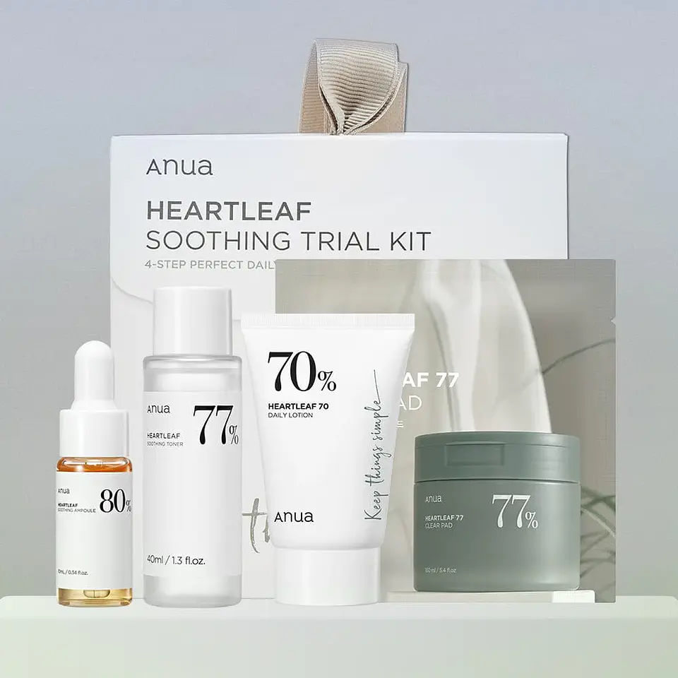Heartleaf Trial Kit (ANUA) - Set de miniaturas Tónico 40ml + Loción 20ml + Ampoule 10ml + 2 Pads 3