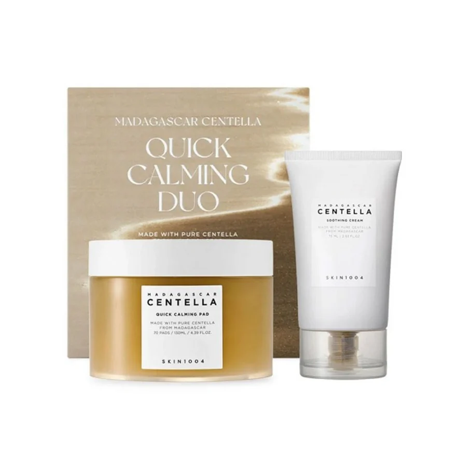 Quick Calming Duo (SKIN1004) - Set de Madascar Centella Soothing Cream 75ml + Quick Calming Pad 70 unidades 1