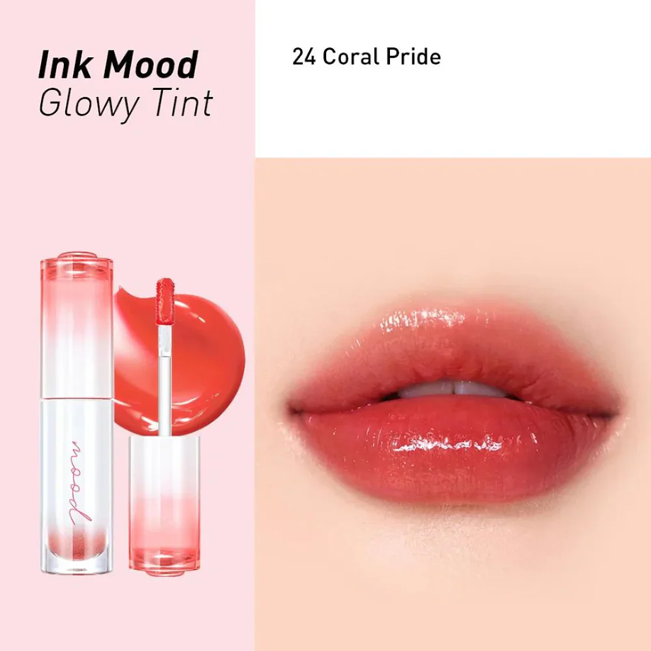 Ink Mood Glowy Tint (Peripera) - 4ml Tintes de labios con brillo 24