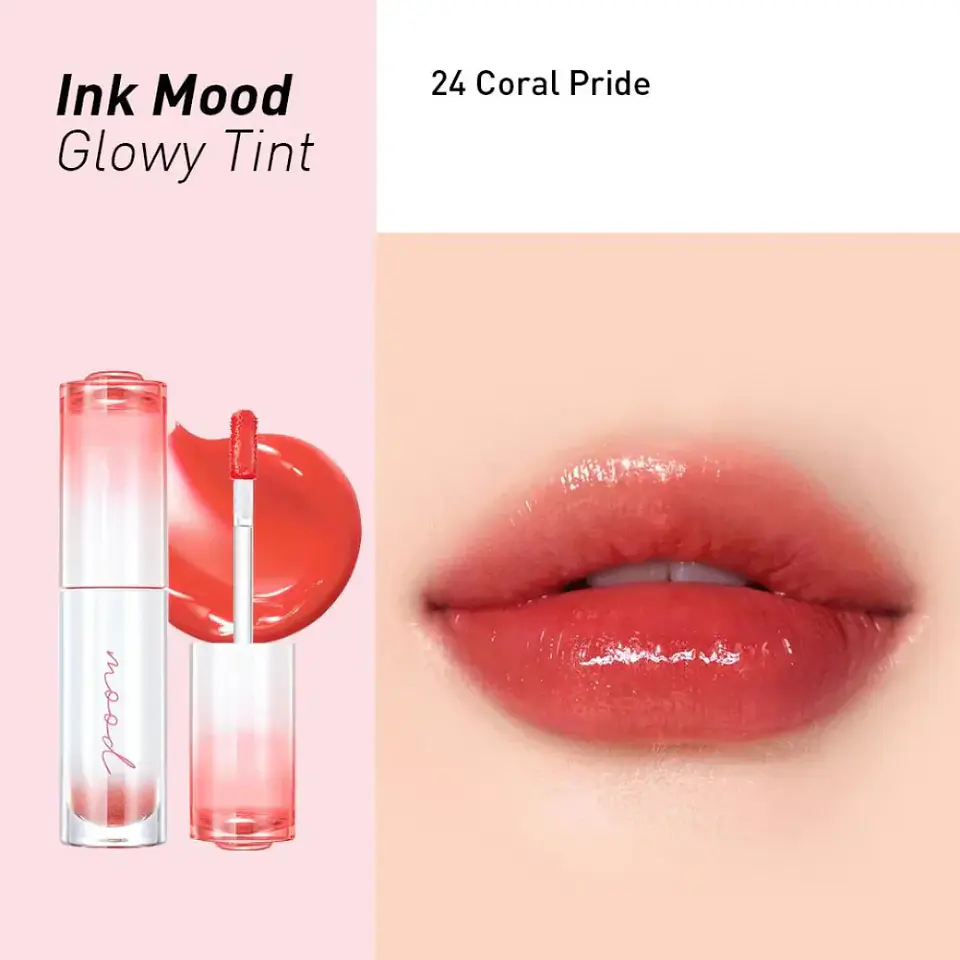 Ink Mood Glowy Tint (Peripera) - 4ml Tintes de labios con brillo 24