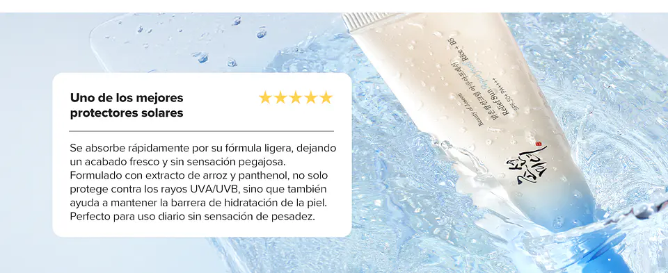 Relief Sun Aqua Fresh Rice B5 (Beauty of Joseon) 50ml - Protector solar aclarante ligero 20