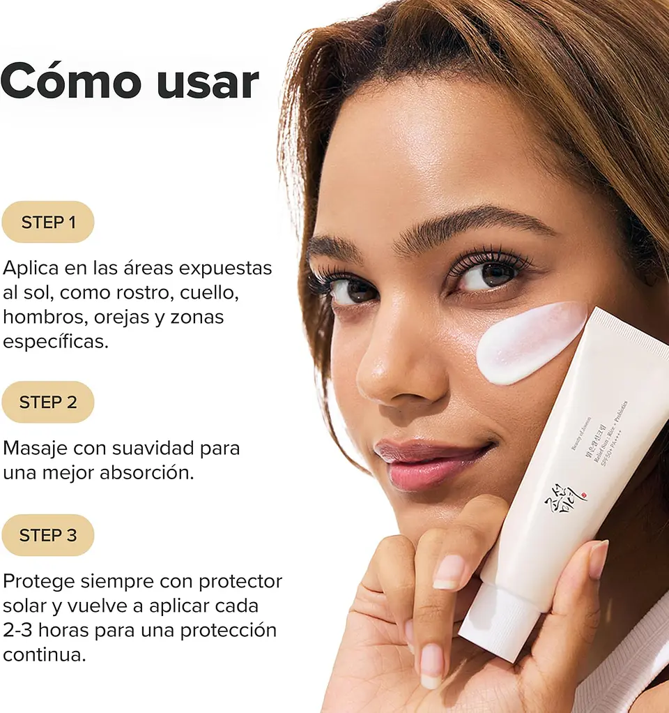 Relief Sun Rice + Probiotics SPF50+ PA++++ (Beauty of Joseon) -50ml Protector solar aclarante con arroz y probióticos 8