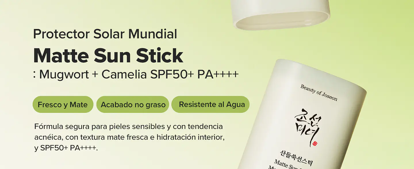Matte Sun Stick : Mugwort + Camelia SPF 50+ PA++++ (Beauty of Joseon) 18gr Protector solar en barra matificador 15
