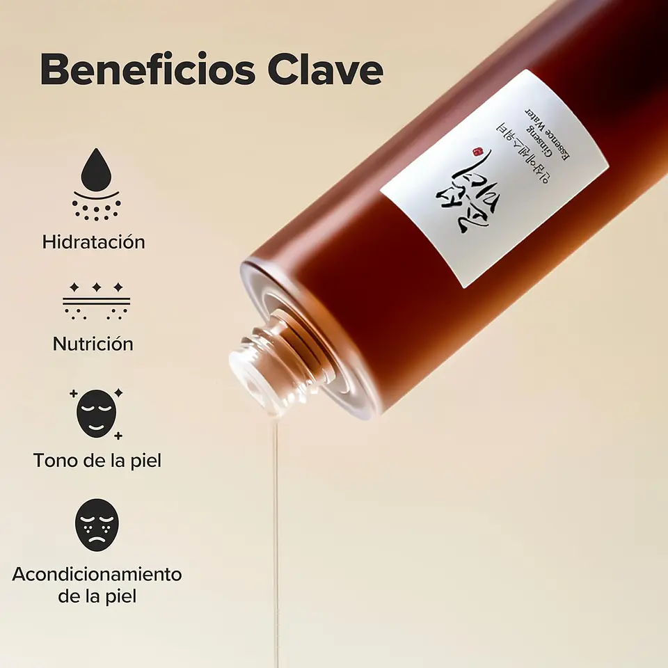 Ginseng Essence Water (Beauty of Joseon) - 150ml Tónico nutritivo,  aclarante, anti edad  4