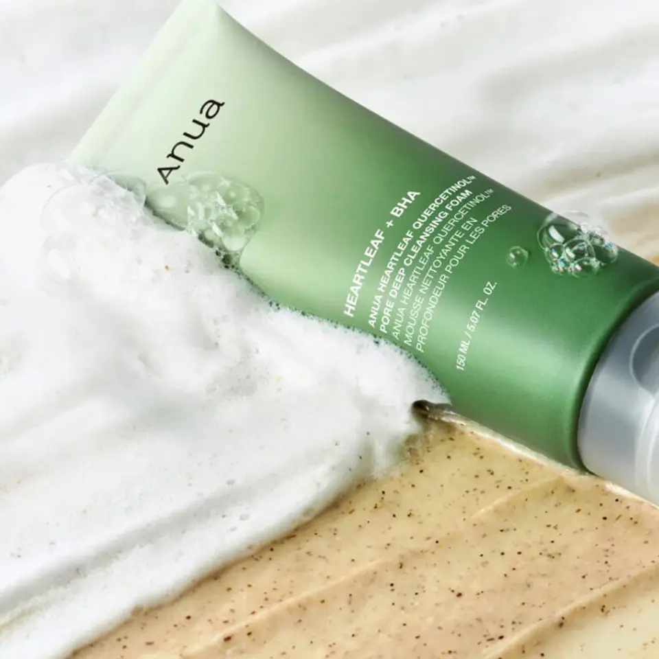 Heartleaf Quercetinol Cleansing Foam (Anua) - 150ml - Limpiador en espuma calmante  7