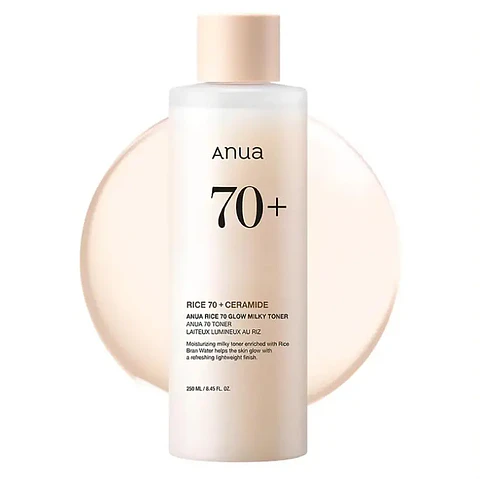 Rice 70 Glow Milky Toner (Anua) - 250ml Tónico de leche iluminador