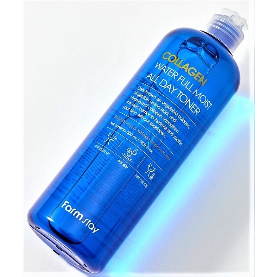 Collagen Water Full Moist All Day Toner (Farm Stay) -200ml Tónico de Colágeno, ácido hialurónico y niacinamida 7
