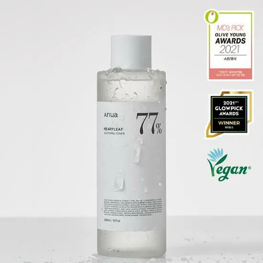 Heartleaf 77% soothing toner (Anua) -150ml Tónico Pieles Sensibles 77% Houttuynia Cordata  5
