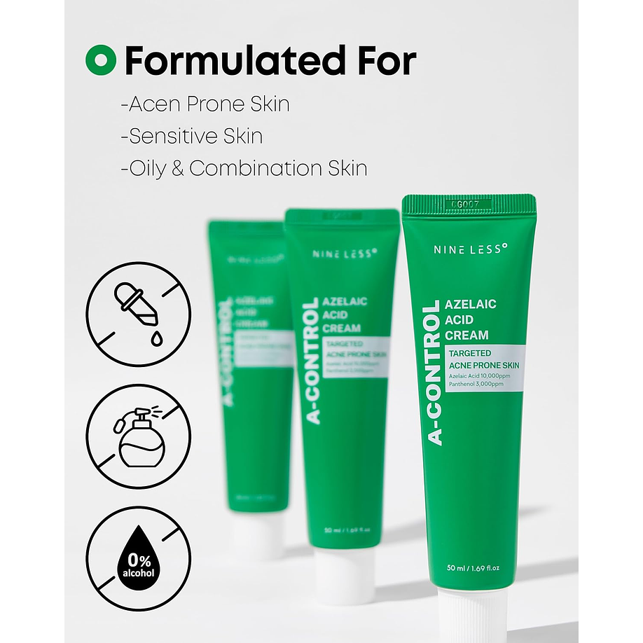 A Control Azelaic Acid Cream (Nineless) - 50ml Crema para pieles problemáticas o con acné 3