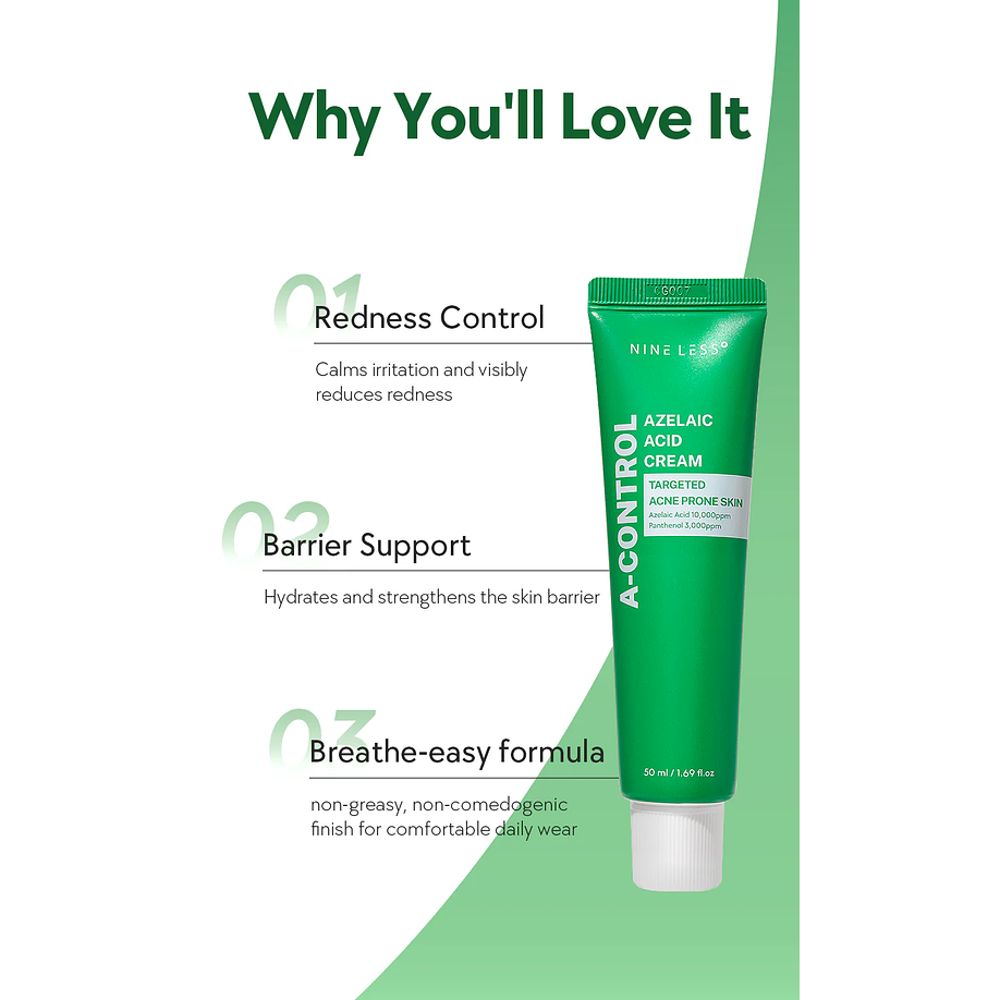 A Control Azelaic Acid Cream (Nineless) - 50ml Crema para pieles problemáticas o con acné 4