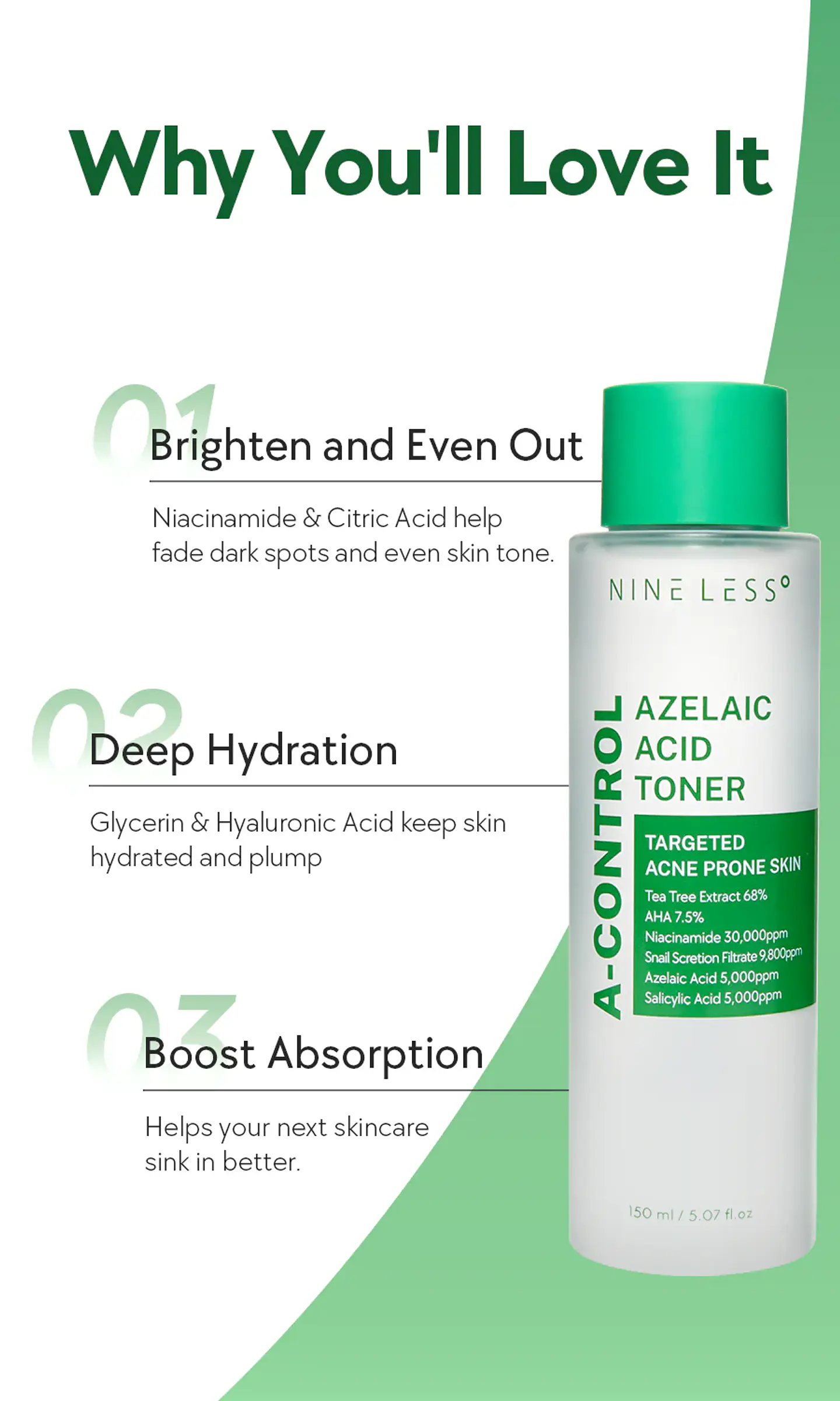 A-Control Azelaic Acid Toner (Nineless) - 150ml Tónico pieles problemáticas o con acné 3