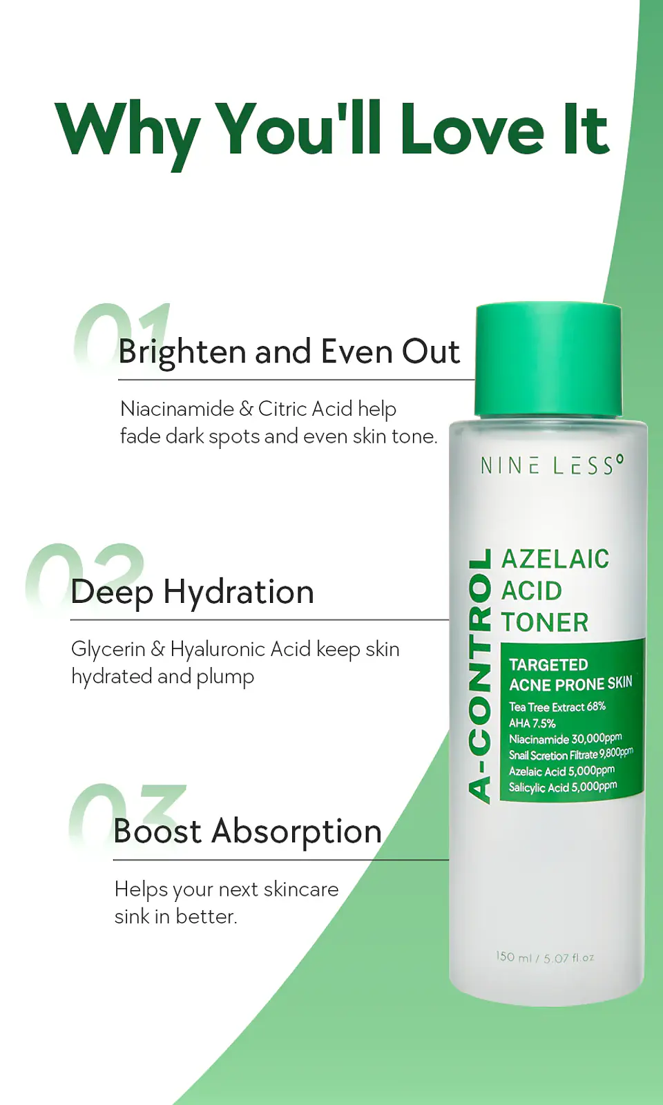 A-Control Azelaic Acid Toner (Nineless) - 150ml Tónico pieles problemáticas o con acné 3