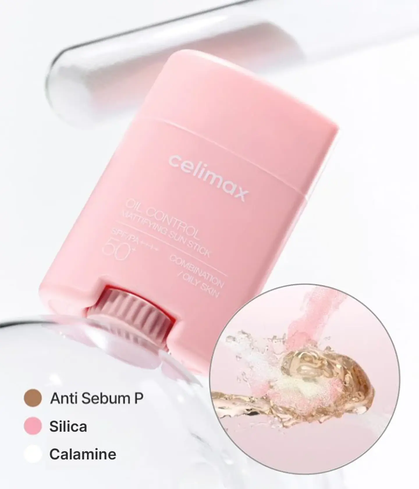 Oil Control Mattifying Sun Stick (Celimax) - 19g - Protector solar en barra matificador  3