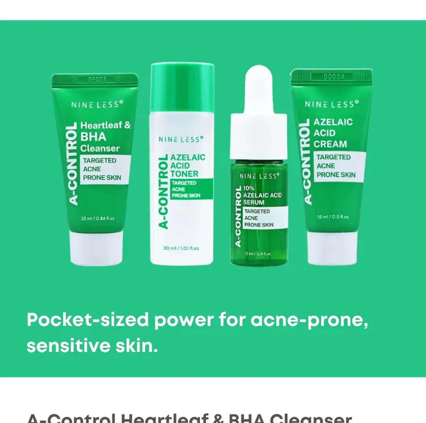 A-Control Kit Travel Size (Nineless)  - Set de viaje antiacné pieles sensibles 2