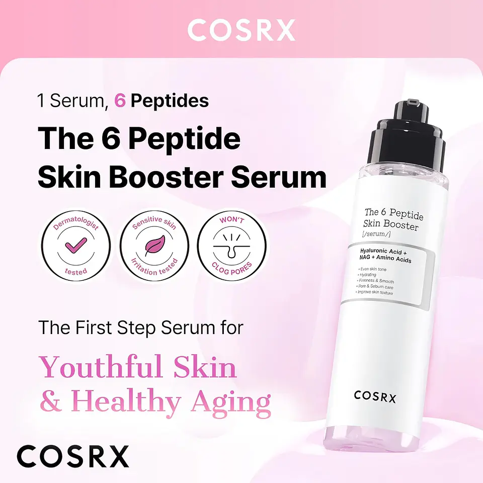 The 6 Peptide Skin Booster Serum (COSRX) -150ml Serum antiedad con 6 tipos de péptidos 9