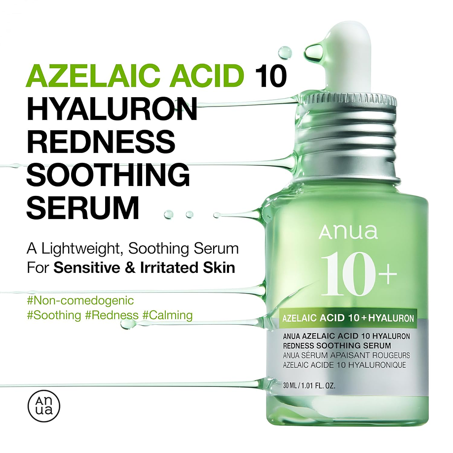 Azelaic Acid 10 Hyaluron Redness Soothing Serum (ANUA) - 30ml  7