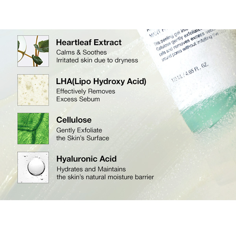  Heartleaf LHA Moisture Peeling Gel  (Anua) -120ml Limpiador Exfoliante suave 4