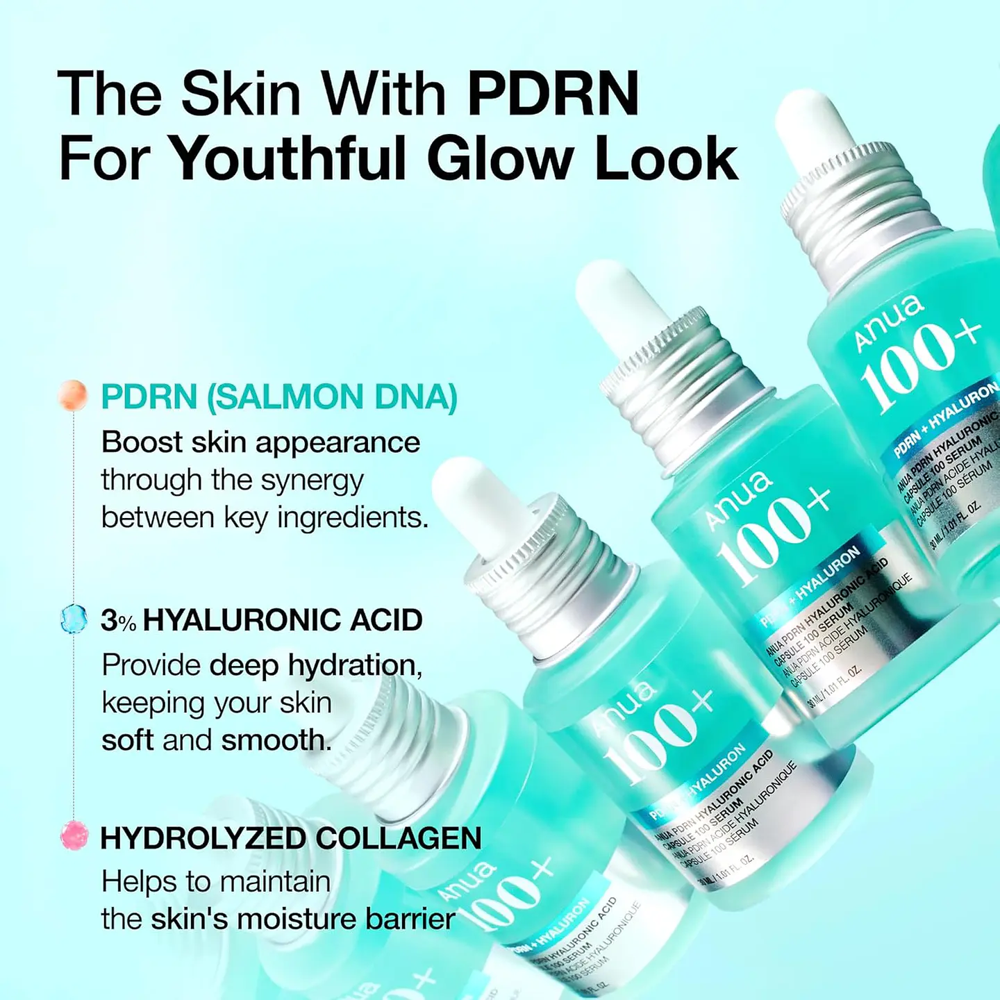 PDRN Hyaluronic Acid Capsule 100 Serum (Anua) - 30ml Serum antiedad con ADN de salmón y ácido hialurónico 6