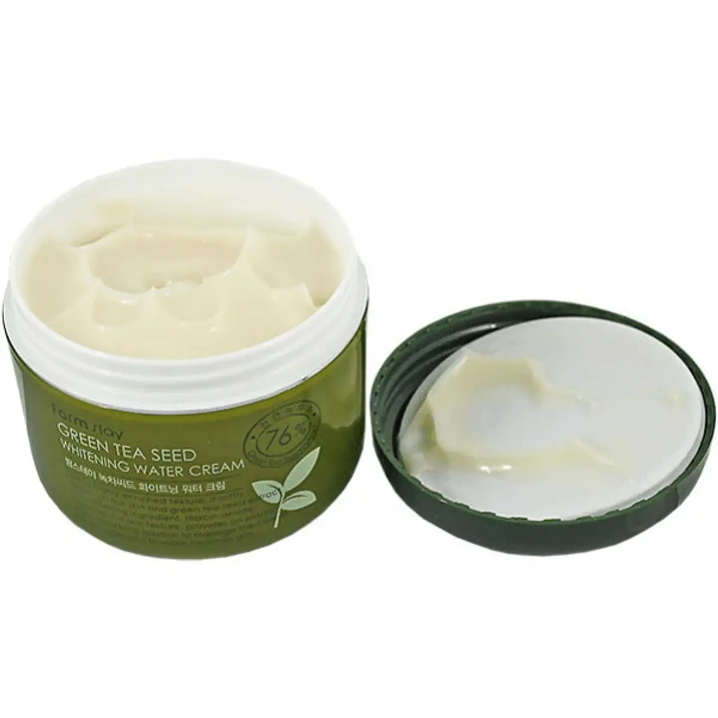 Green Tea Seed Brightening Water Cream (Farm Stay) -100ml Crema calmante aclarante pieles mixtas 76% té verde  3
