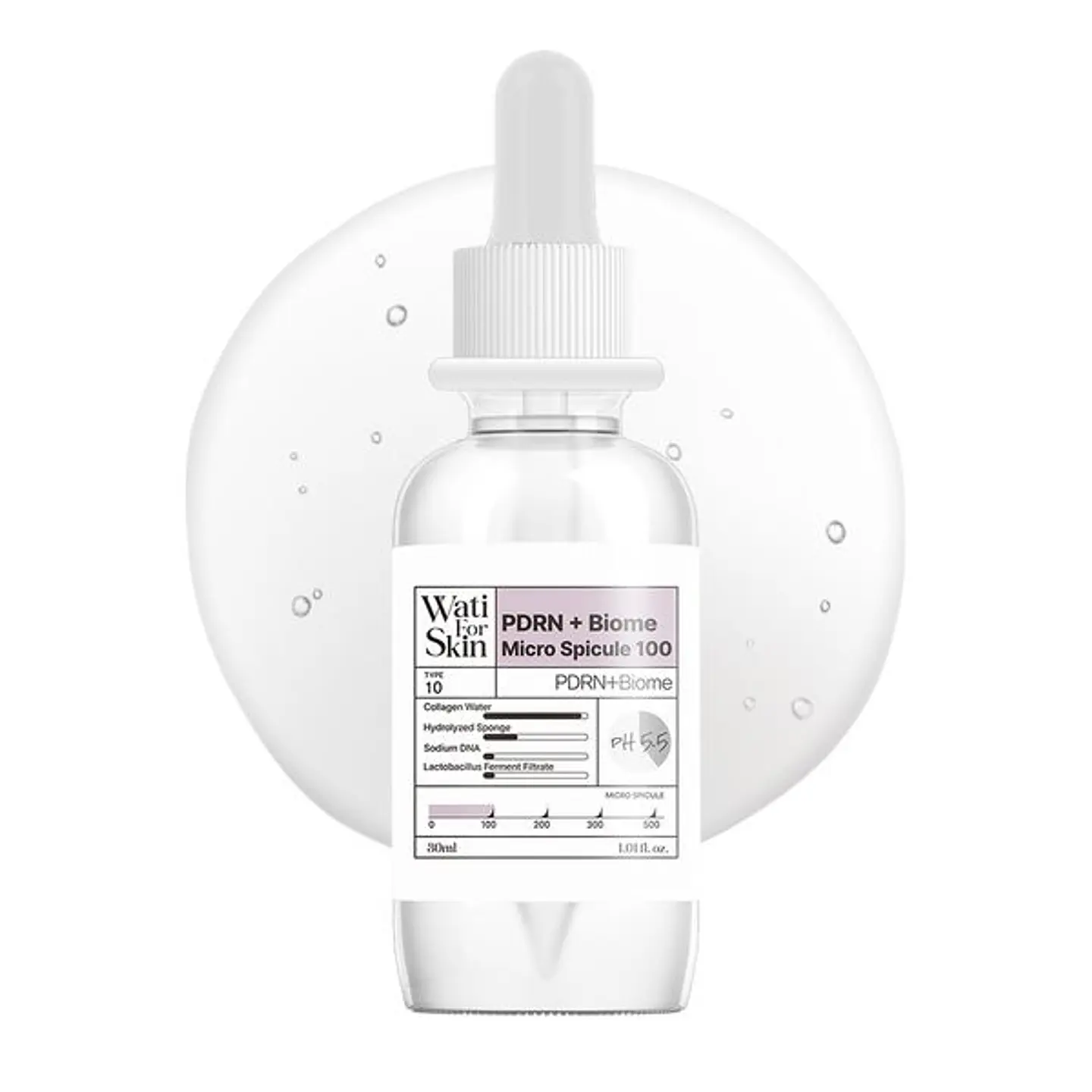 PDRN + Biome Essence Micro Spicule 100 (Wati For Skin) - 30ml Serum antiedad con colágeno, PDRN, Biomas y microagujas 1