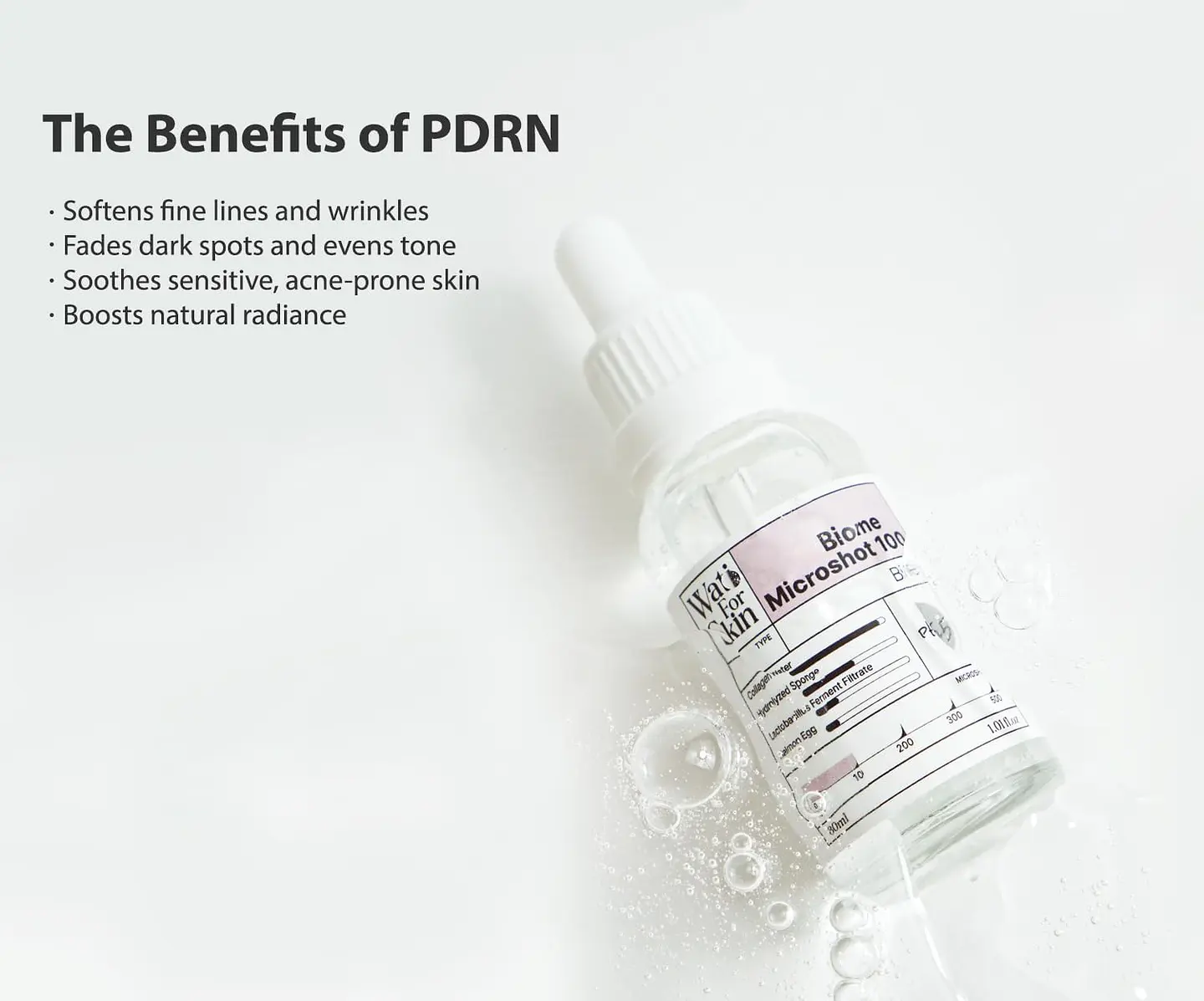 PDRN + Biome Essence Micro Spicule 100 (Wati For Skin) - 30ml Serum antiedad con colágeno, PDRN, Biomas y microagujas 2