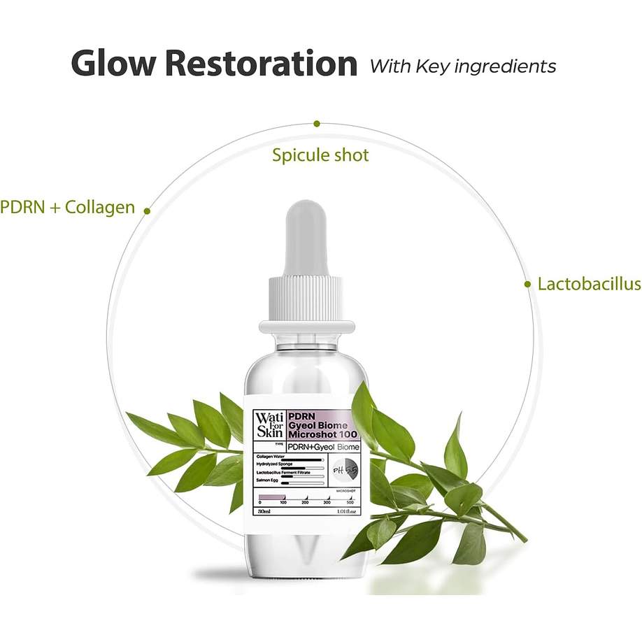 PDRN + Biome Essence Micro Spicule 100 (Wati For Skin) - 30ml Serum antiedad con colágeno, PDRN, Biomas y microagujas 7