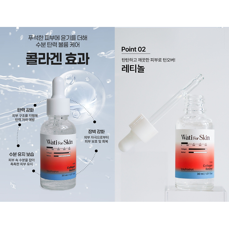 Collagen Retinol Volufroshot Ampoule (Wati for Skin)  -30ml Serum antiedad con colágeno, retinol y voluffiline 5