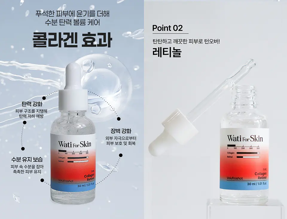 Collagen Retinol Volufroshot Ampoule (Wati for Skin)  -30ml Serum antiedad con colágeno, retinol y voluffiline 5