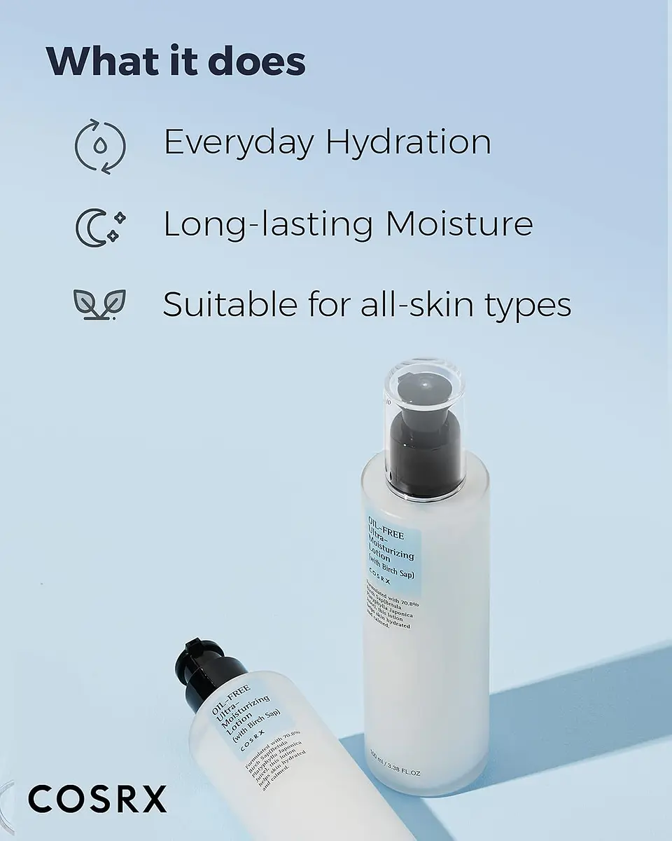 Oil Free Ultra Moisturizing Lotion with Birch Sap (COSRX) - 100 ml Loción para pieles grasas y sensibles libre de aceite 9