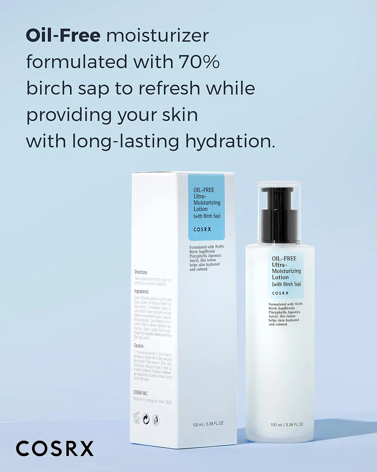 Oil Free Ultra Moisturizing Lotion with Birch Sap (COSRX) - 100 ml Loción para pieles grasas y sensibles libre de aceite 12