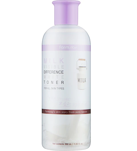 Milk Visible Difference Moisture Toner (Farm Stay) -350 ml Tónico aclarante y nutritivo de leche