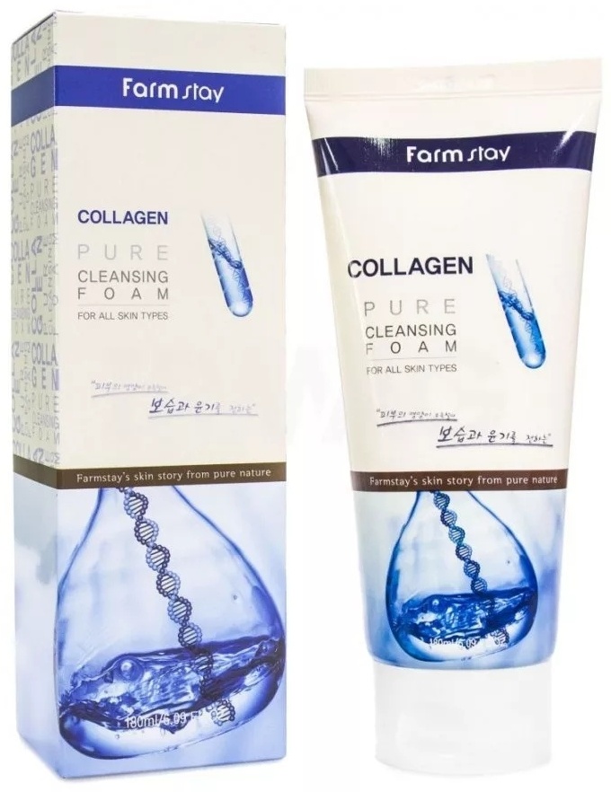 Collagen Pure Cleansing Foam (Farm Stay) - 180ml Espuma limpiadora antienvejecimiento