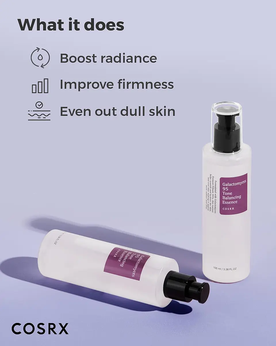 Galactomyces 95 Tone Balancing Essence (COSRX) - 100ml Esencia aclarante antiedad 95% galacomyces + 2% niacinamida 8