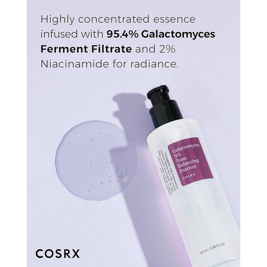 Galactomyces 95 Tone Balancing Essence (COSRX) - 100ml Esencia aclarante antiedad 95% galacomyces + 2% niacinamida 14