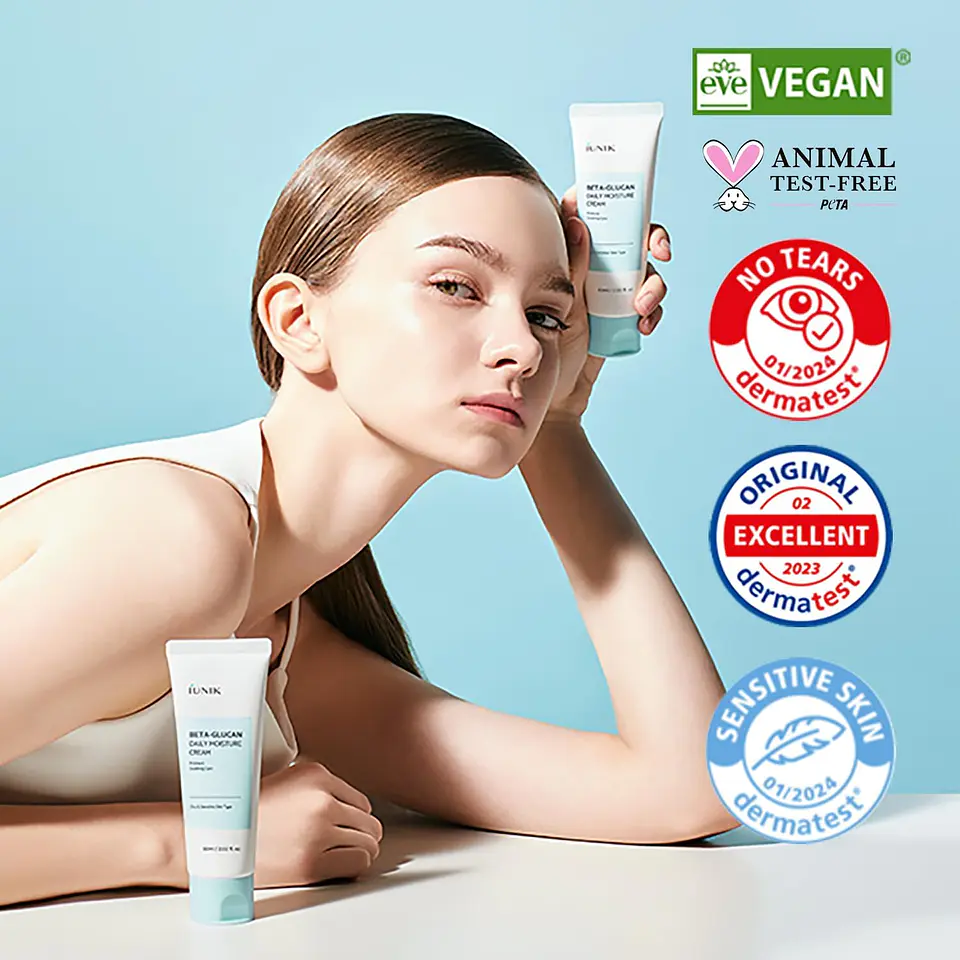 Beta Glucan Daily Moisture Cream (IUNIK) - 60ml Crema hidratante, anti envejecimiento y aclarante  9