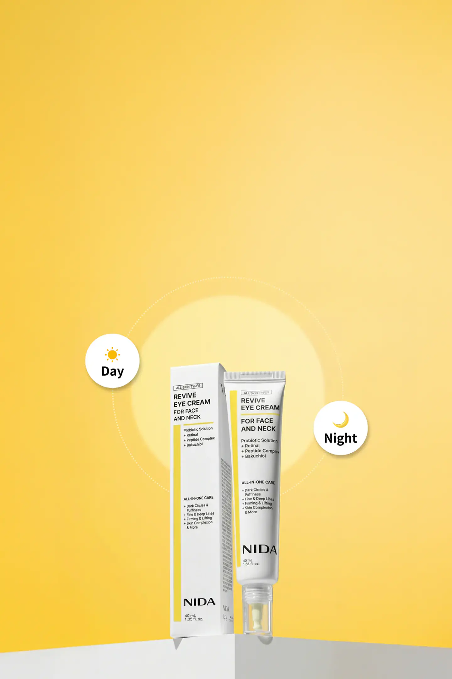 Revive Eye Cream For Face and Neck (NIDA) -40ml Crema antiedad para contorno de ojos, rostro y cuello  7
