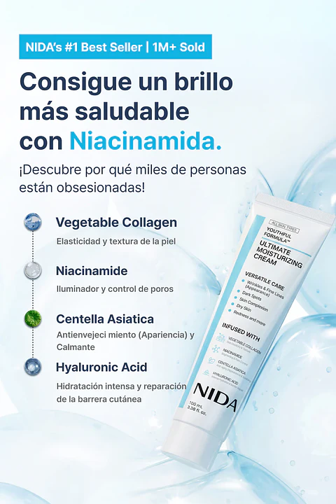 Youthful Formula™ Ultimate Moisturizing Cream (NIDA) - Crema antiedad con colágeno, péptidos, niacinamida y centella asiática