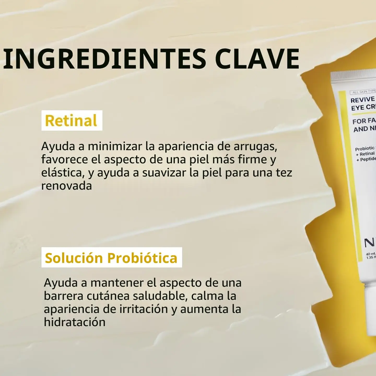 Revive Eye Cream For Face and Neck (NIDA) -40ml Crema antiedad para contorno de ojos, rostro y cuello  4