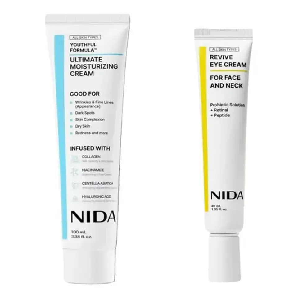 Pack Antiedad Crema Rostro colágeno 100ml + Crema Contorno de ojos retinal 40ml (NIDA) 1
