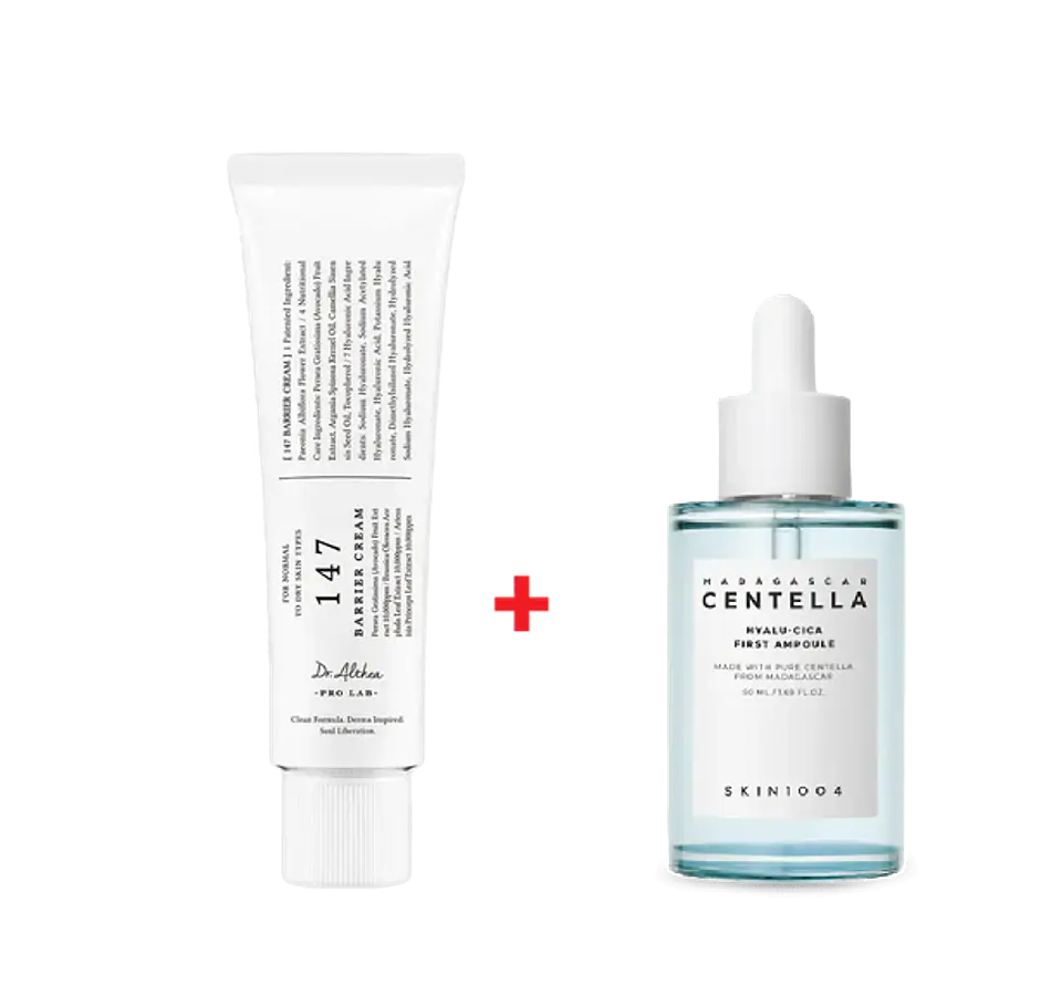 Pack Virales Calmantes Pieles Deshidratadas (SKIN1004 y Dr Althea) - Serum Madagascar Hyalu-cica ampoule 50ml + Crema 147 Barrier Cream 1