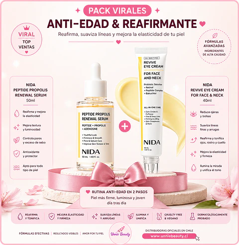 Pack Antiedad Crema Contorno de ojos retinal 40ml + Serum péptidos 50ml  (NIDA)