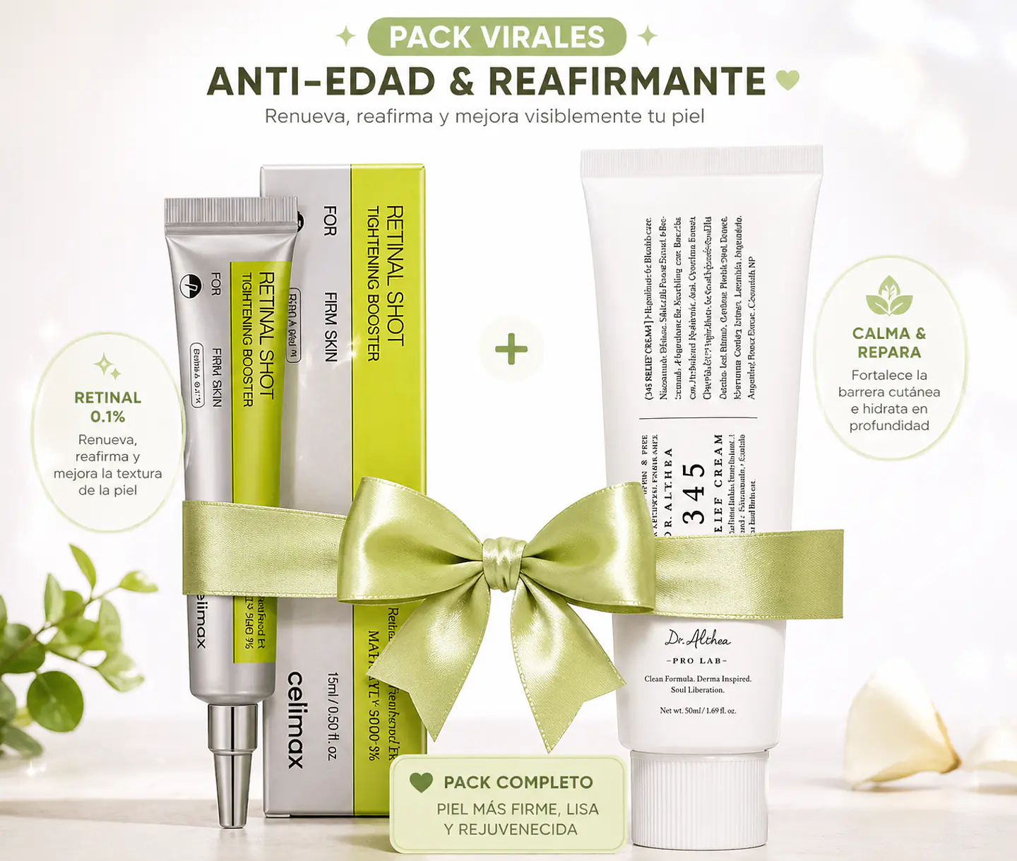 Pack Virales (Celimax y Dr Althea) - Serum Retinal Shot 15 ml y Crema 345 Relief 50ml 2