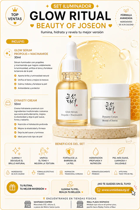 Set Iluminador Glow Serum Propolis Niacinamide 30ml + Dynasty Cream 50ml (Beauty of Joseon)
