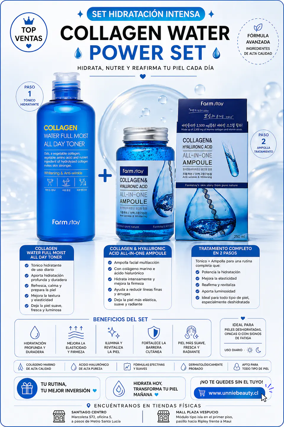 Pack Antiedad Colágeno Tónico 200ml + Serum 250ml (Farm Stay) 2