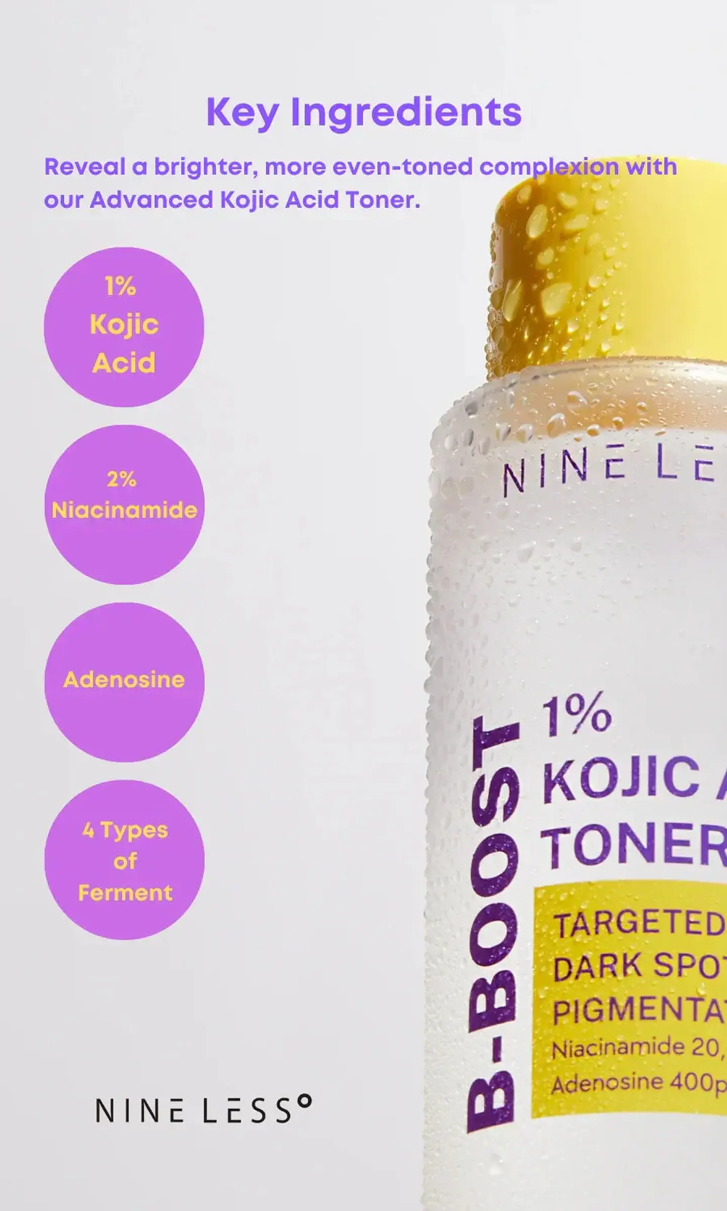 B-boost 1% Kojic Acid Toner (Nineless) - 200ml Tónio antimanchas e imperfeciones 1% ácido kójico 4