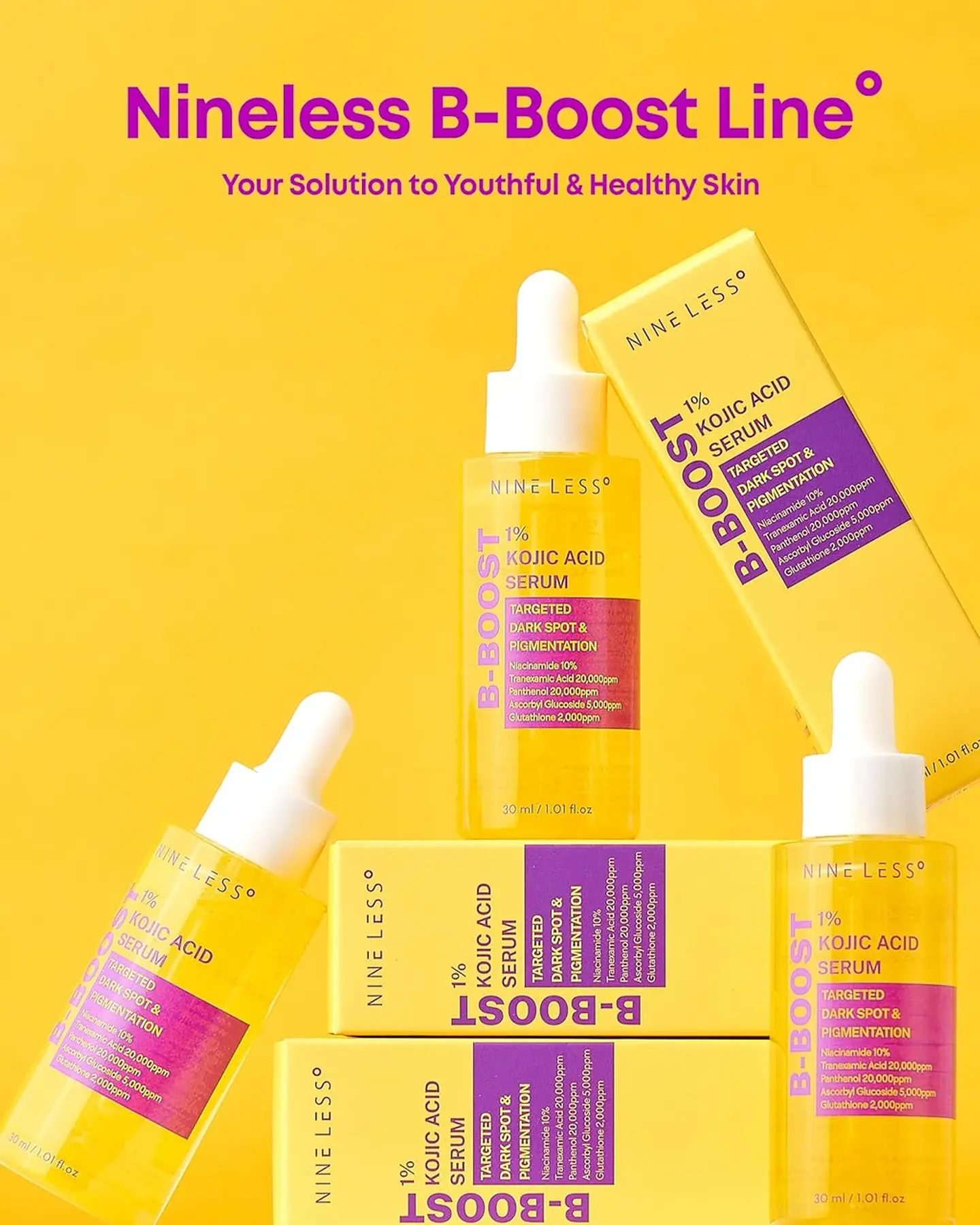 B-Boost 1% Kojic Acid Serum (Nineless) - 30ml Serum antimanchas e imperfeciones 1% ácido kójico y 10% niacinamida 3