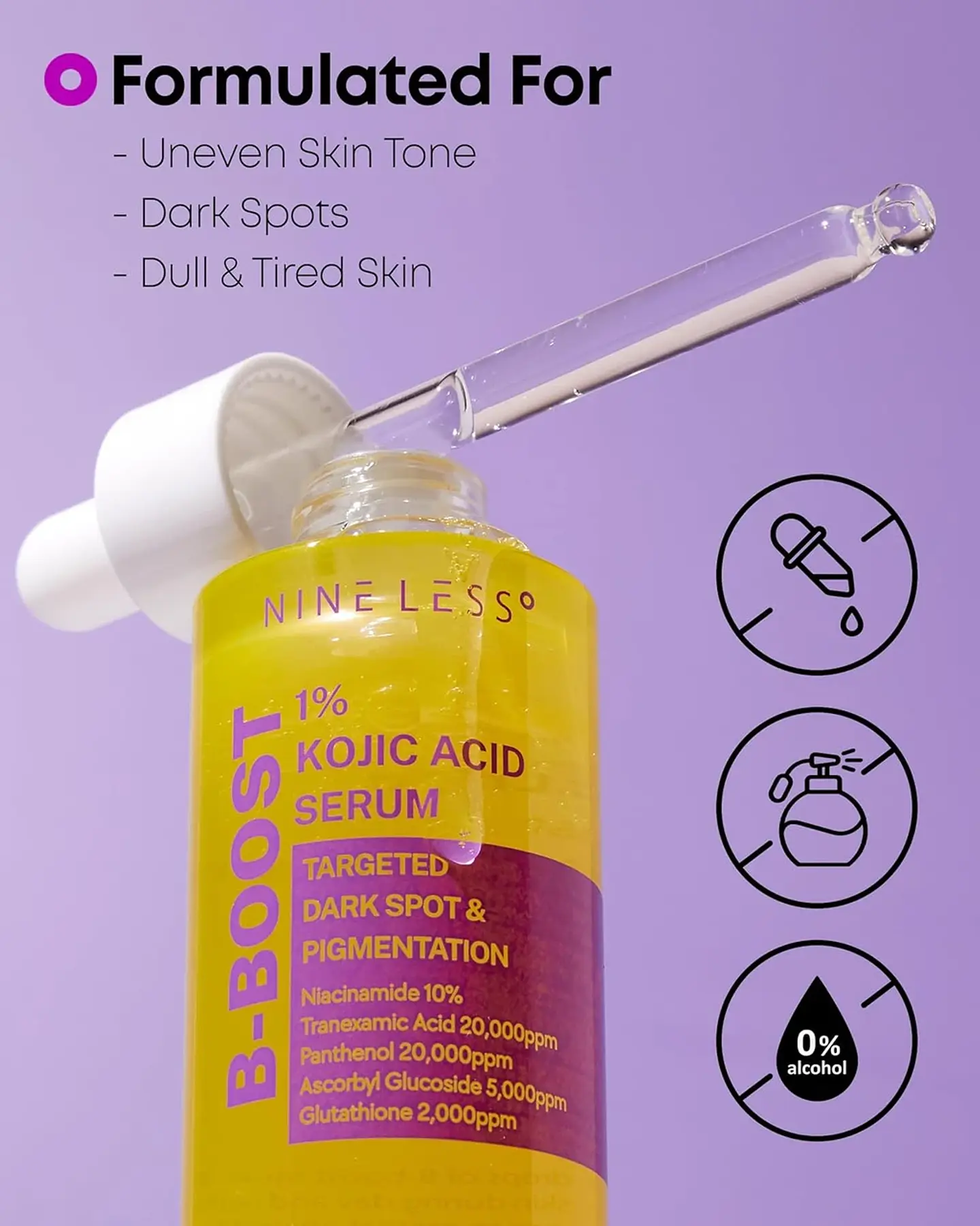 B-Boost 1% Kojic Acid Serum (Nineless) - 30ml Serum antimanchas e imperfeciones 1% ácido kójico y 10% niacinamida 8