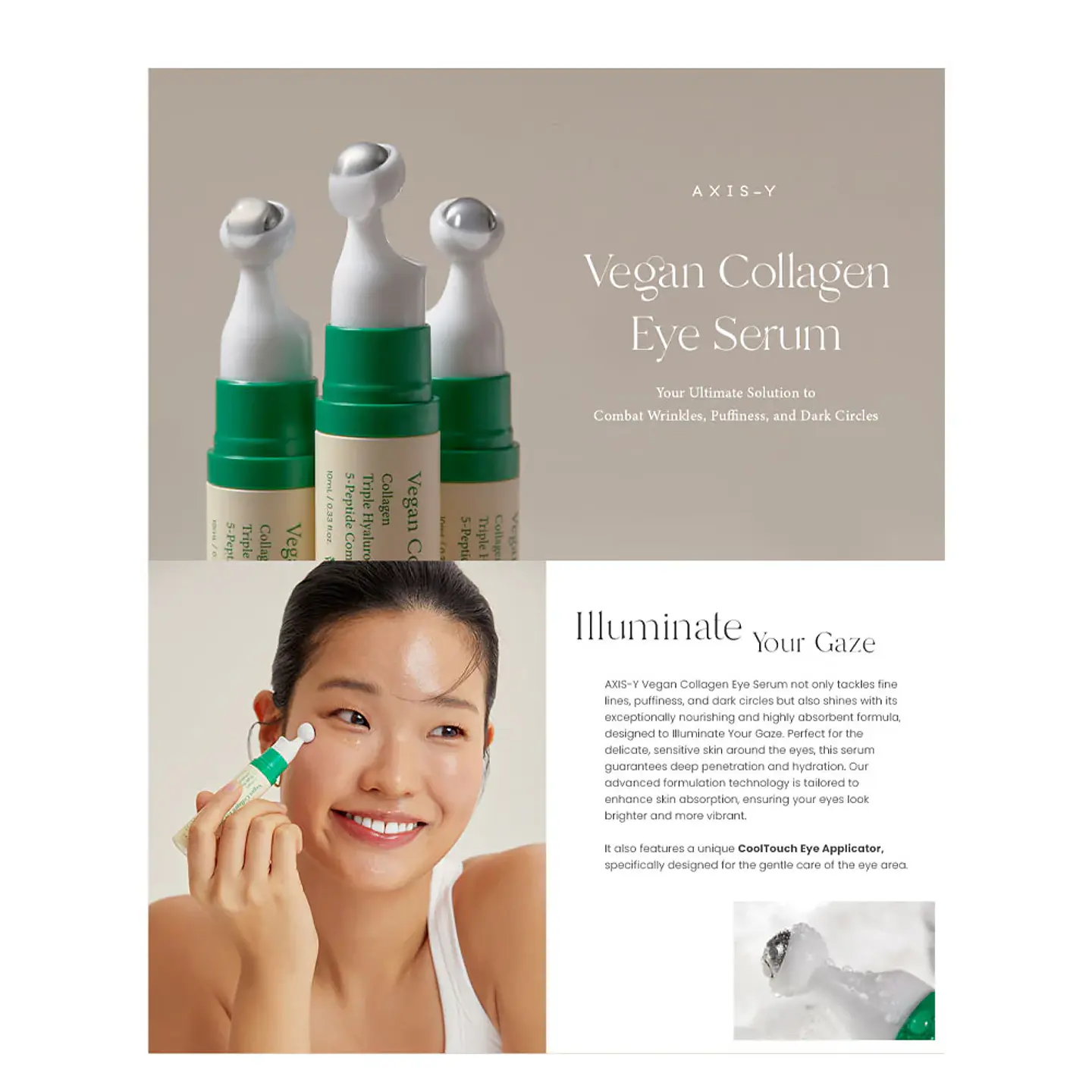  Vegan Collagen Eye Serum (Axis-Y) -10ml Serum antiedad y aclarante contorno de ojos 4